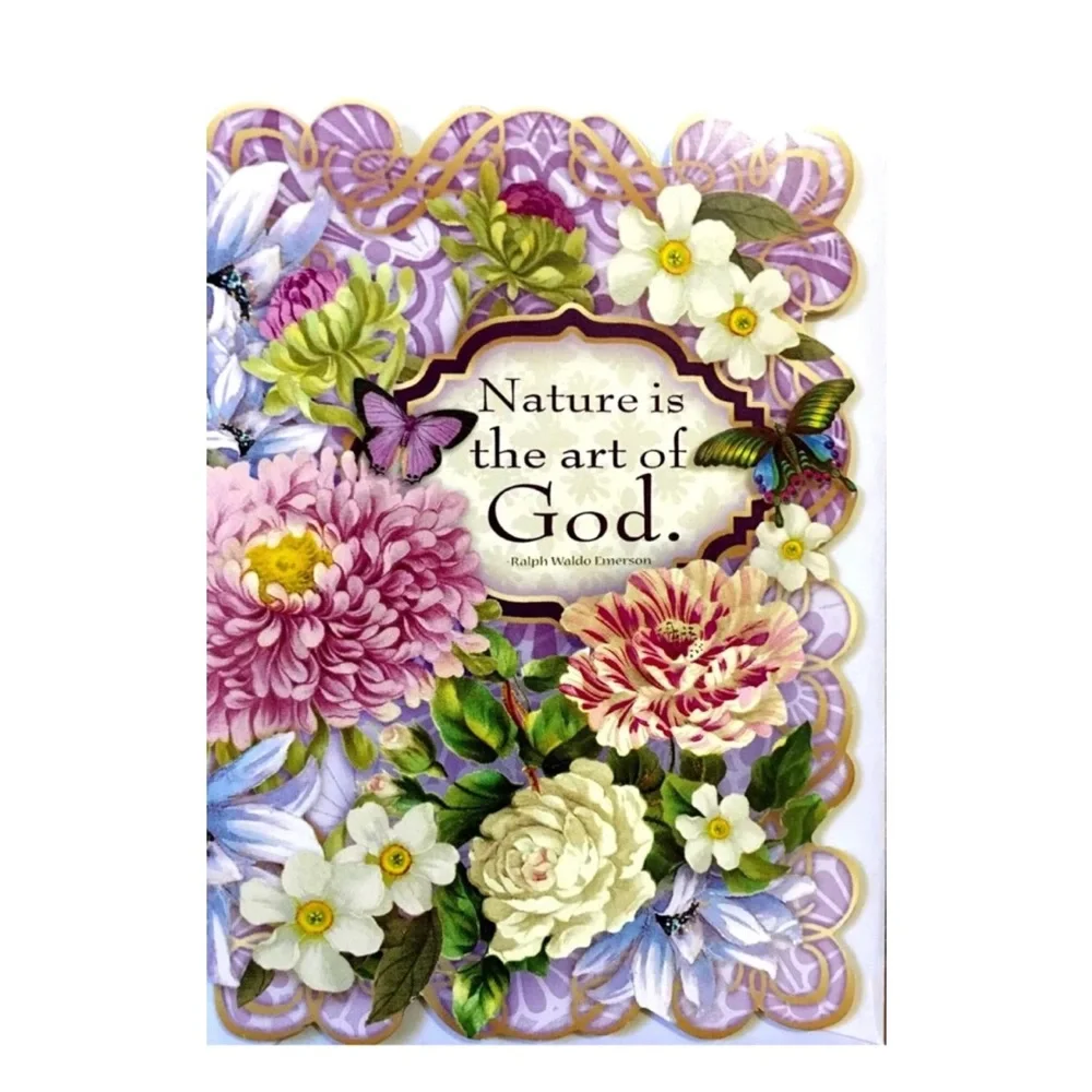 Punch Studio Butterfly Garden Die-Cut Ephemera Scripture Note Cards, 3ct (67122)